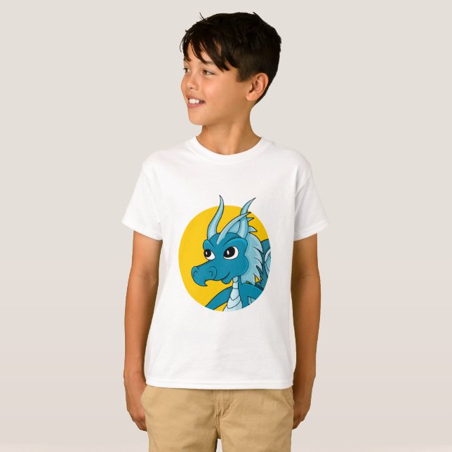 Camiseta del personalizado del dragón azul (Anverso completo)