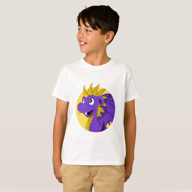 Camiseta del personalizado del dragón morado (Anverso completo)