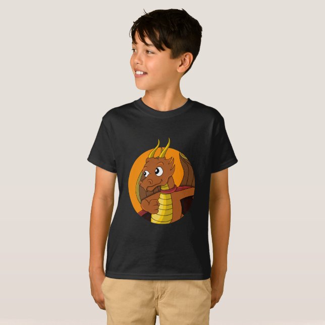 Camiseta del personalizado del dragón naranja (Anverso completo)