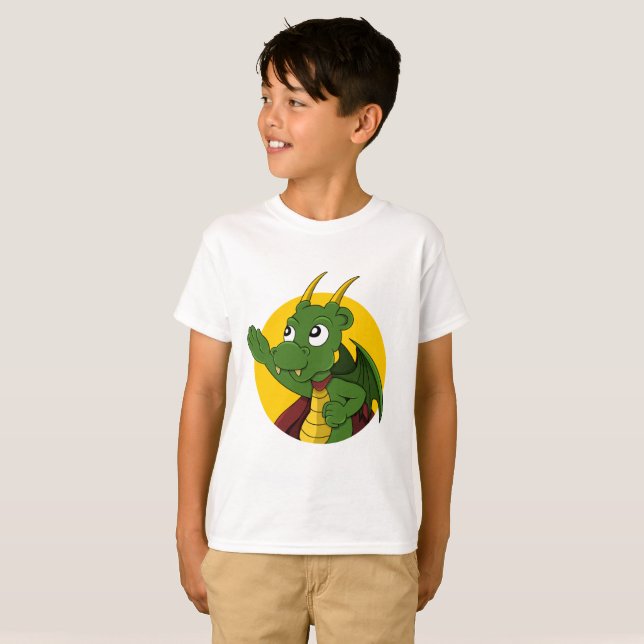 Camiseta del personalizado del dragón verde (Anverso completo)