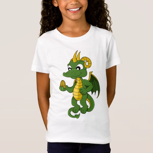 Camiseta del personalizado del dragón verde (Anverso)