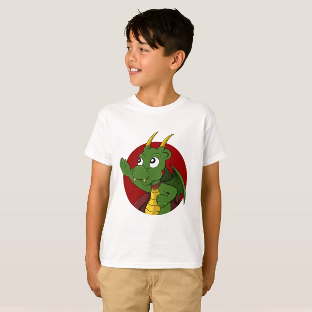 Camiseta del personalizado del dragón verde (Anverso completo)