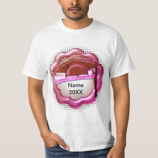 Camiseta del personalizado del tapón de tono rojo (Anverso)