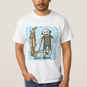 Camiseta del personalizado Sock Monkey Golf