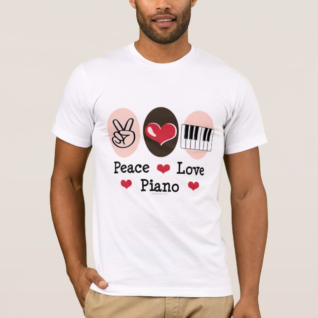 Camiseta del piano del amor de la paz (Anverso)