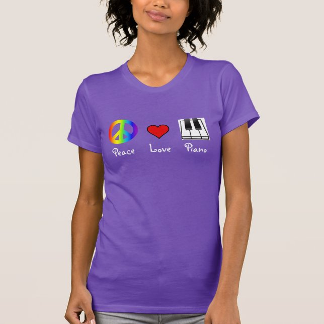 Camiseta del piano del amor de la paz (Anverso)