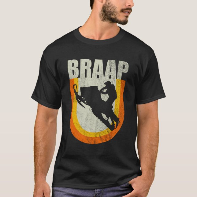 Camiseta del piloto de moto de nieve con Braap de  (Anverso)