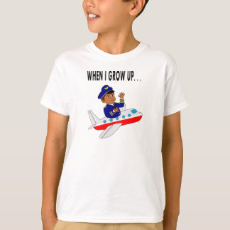 Camiseta del piloto del dibujo animado en vuelo