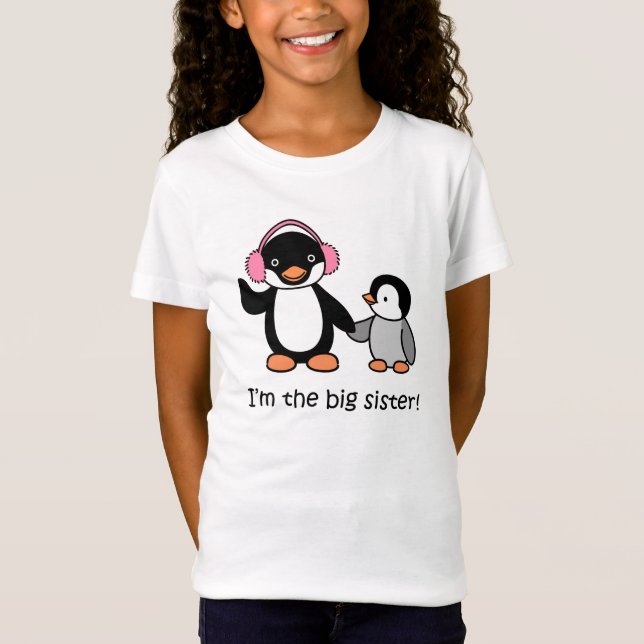 Camiseta del pingüino de la hermana grande (Anverso)