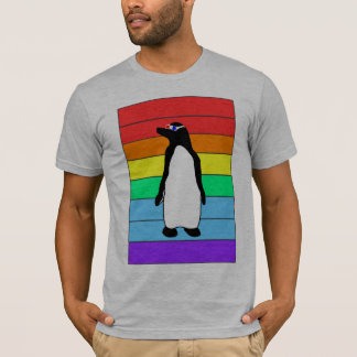 camiseta del pingüino del arco iris 3D