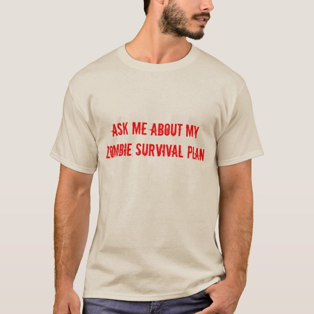 Camiseta del plan de la supervivencia del zombi (Anverso)