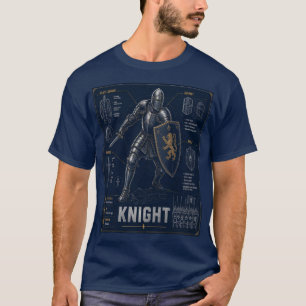 Camiseta del plano de un caballero medieval   Arma