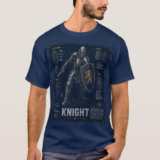 Camiseta del plano de un caballero medieval | Arma