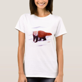 Camiseta del polígono del Panda rojo para mujeres