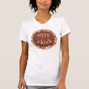 Camiseta del polluelo del hippy