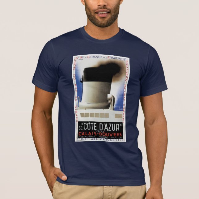 Camiseta del Poster del ferry del canal Cote d'Azu (Anverso)