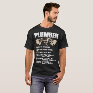 Camiseta del precio por hora del fontanero