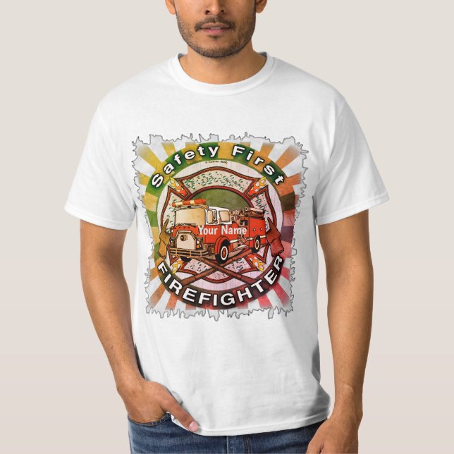Camiseta del primer bombero de seguridad (Anverso)