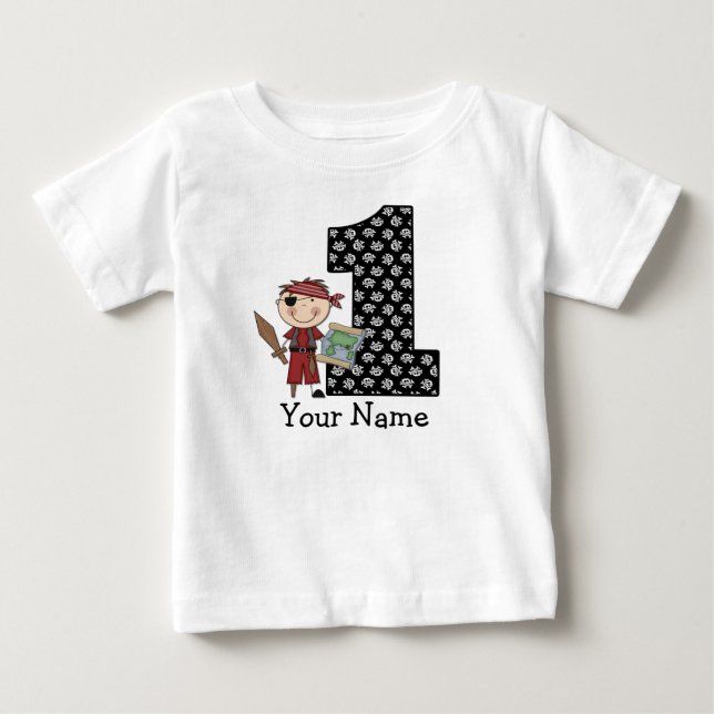 Camiseta del primer cumpleaños de un niño pirata (Anverso)