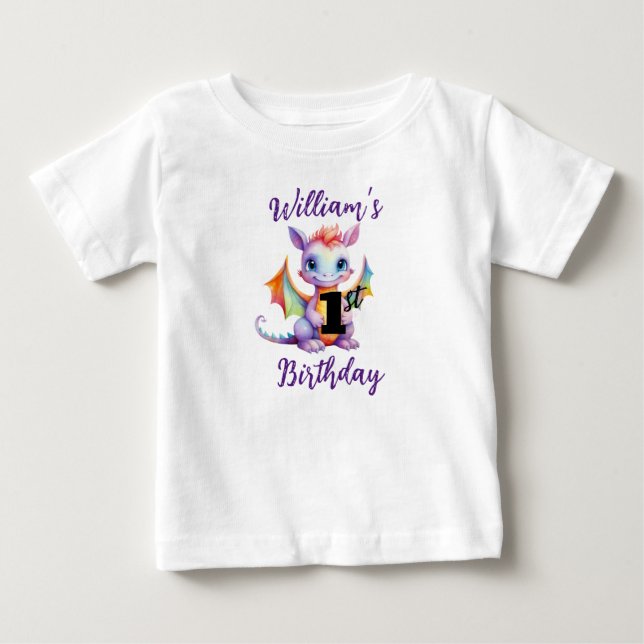 Camiseta del primer cumpleaños del dragón (Anverso)