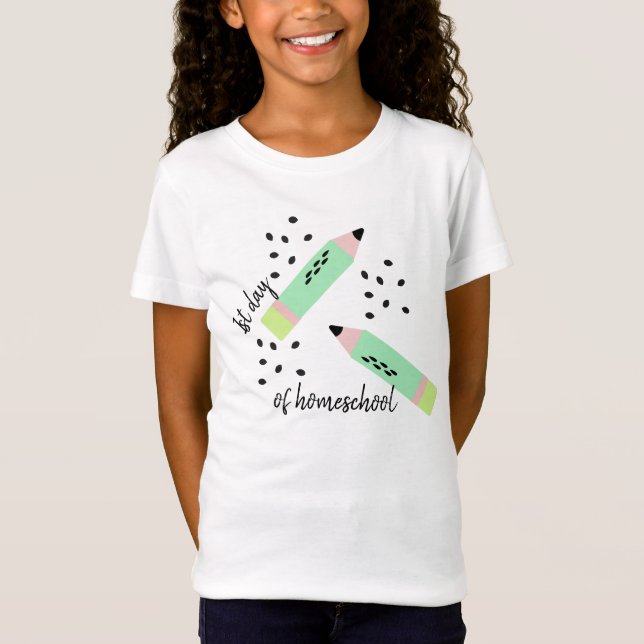 Camiseta del primer día de enseñanza en casa con s (Anverso)