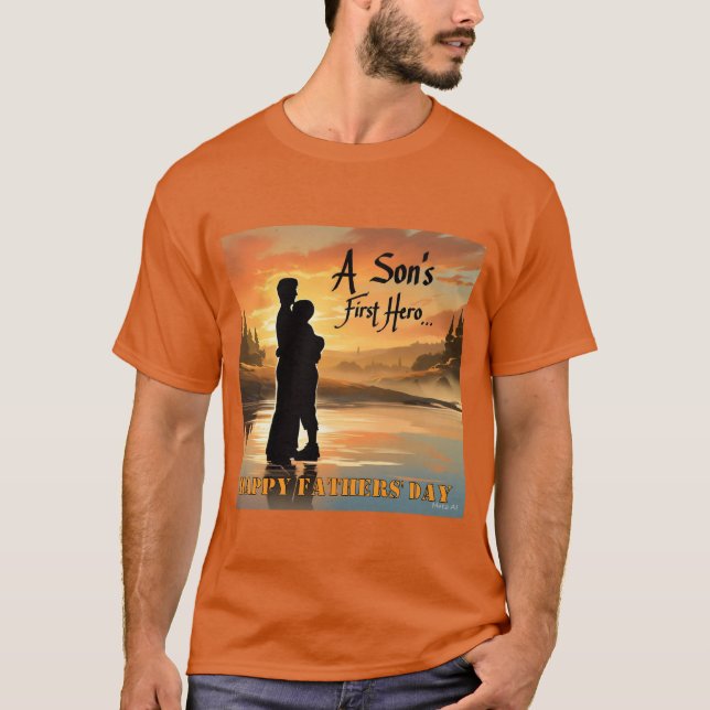 Camiseta Del Primer HÉROE Personalizado Del Día De (Anverso)
