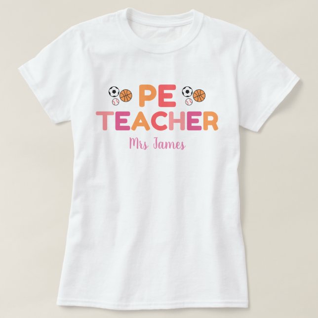 camiseta del profesor de PE personalizada, educaci (Diseño del anverso)