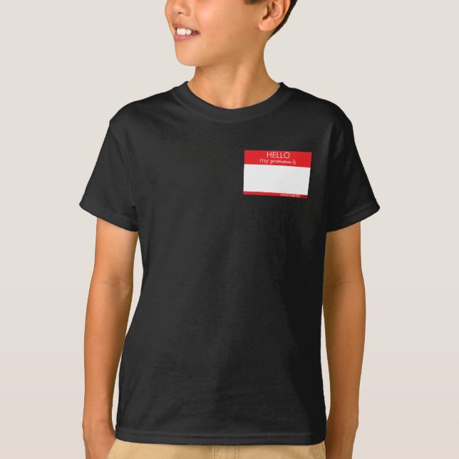 Camiseta del pronombre de Trans* Kiddo (Anverso)