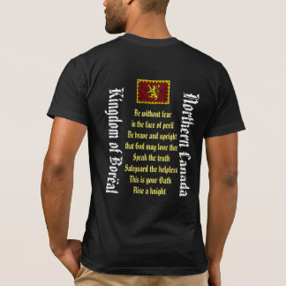Camiseta del pueblo medieval del bosque boreal
