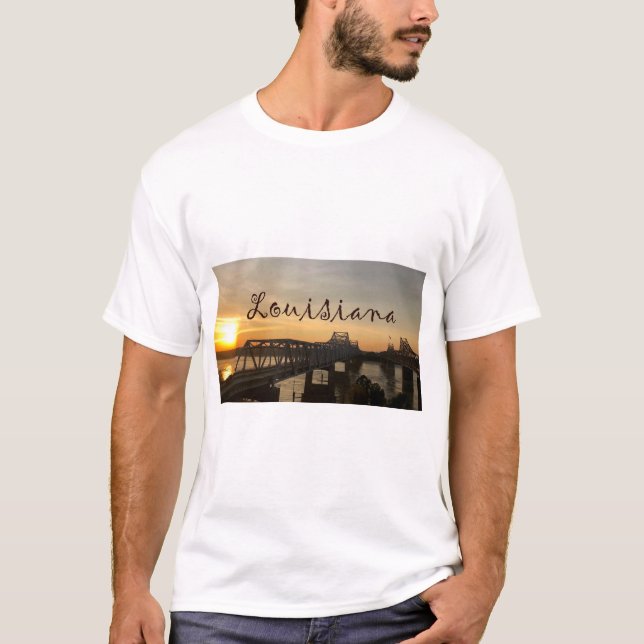 Camiseta del puente del río Louisiana Mississippi (Anverso)