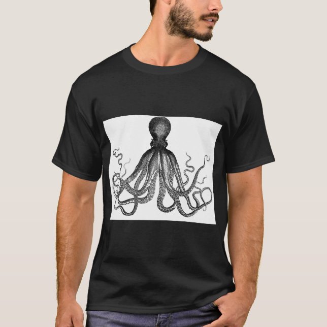 Camiseta del pulpo del vintage (Anverso)
