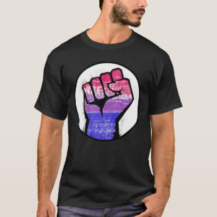 Camiseta del Puño del Orgullo Bisexual
