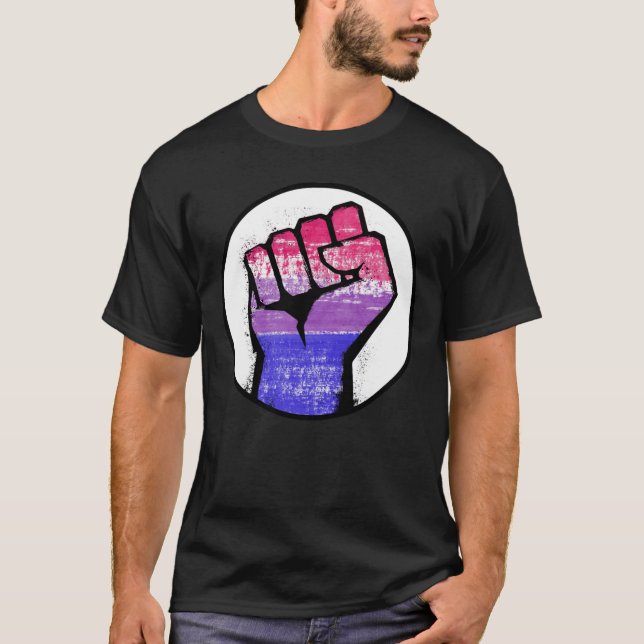 Camiseta del Puño del Orgullo Bisexual (Anverso)