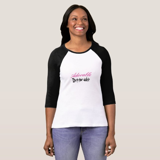 Camiseta del raglán de las mujeres deplorables (Anverso completo)