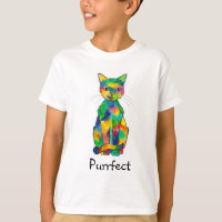 Camiseta del raglán de Purrfect del gato del arco