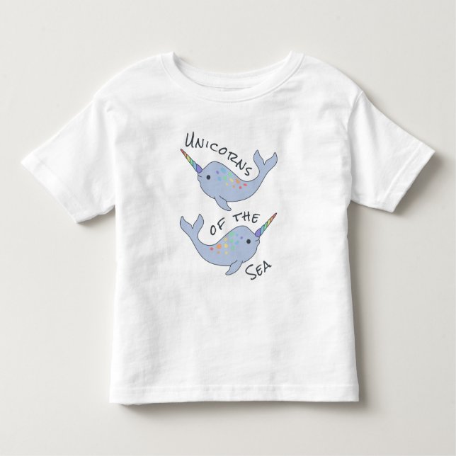 Camiseta del raglán del niño del unicornio del mar (Anverso)