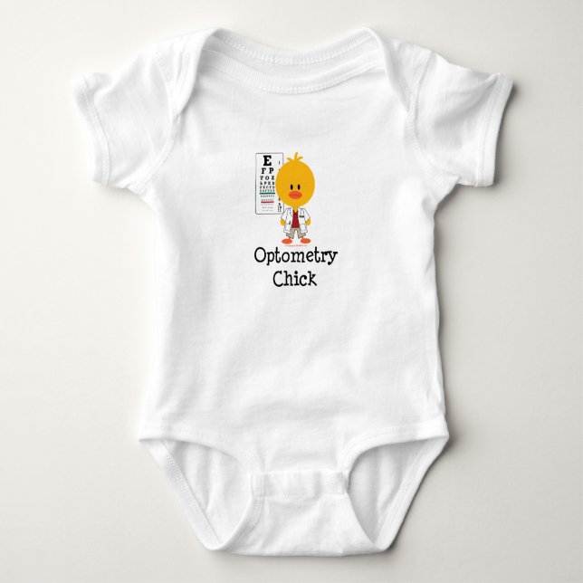 Camiseta del raglán del polluelo de la optometría (Anverso)