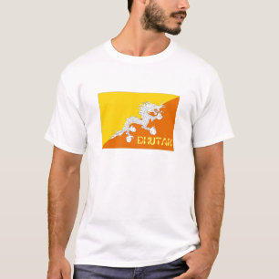 Camiseta del recuerdo de la bandera de Bhután