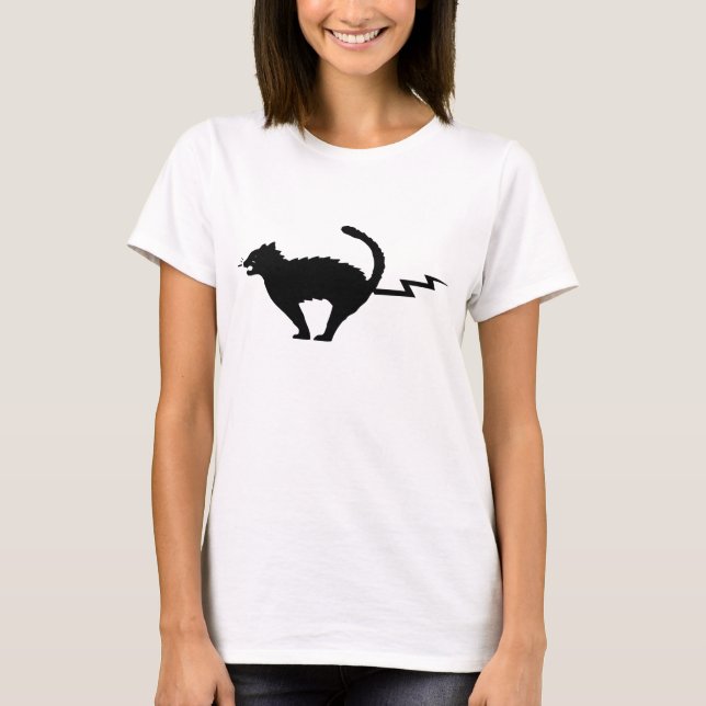 Camiseta del relámpago del gato (Anverso)