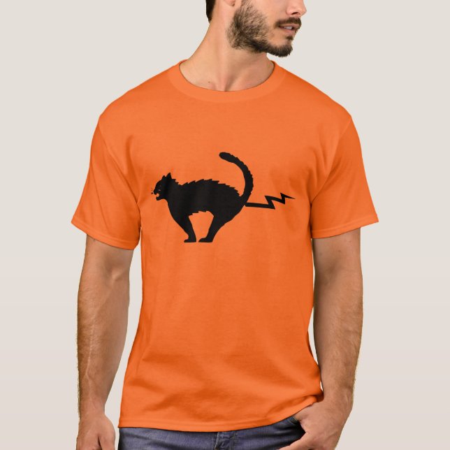 Camiseta del relámpago del gato (Anverso)