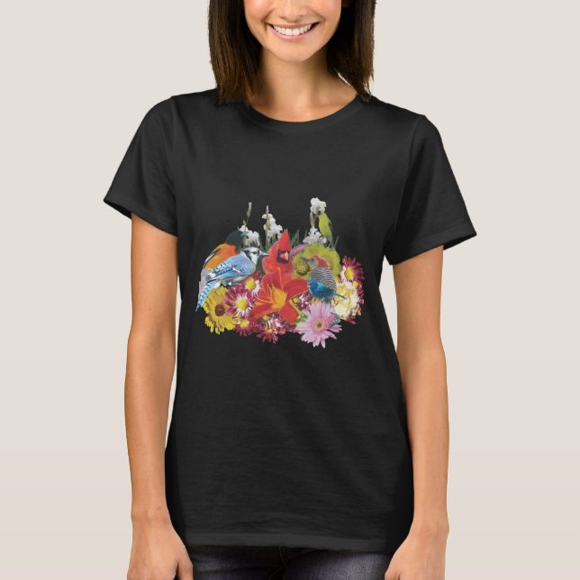 camiseta del relevo de la flor/del pájaro (Anverso)