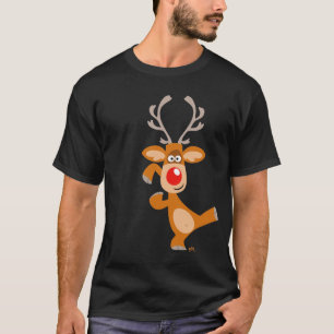Camiseta del reno del navidad del dibujo animado