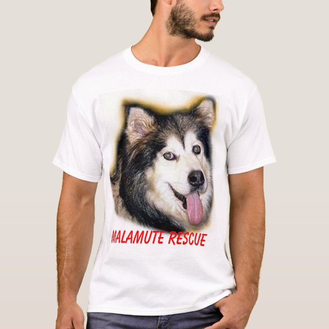 Camiseta del RESCATE del MALAMUTE (Anverso)