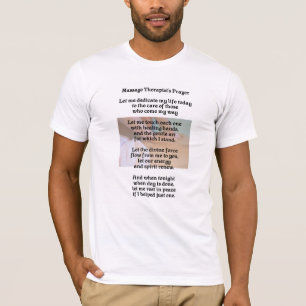 Camiseta del rezo del terapeuta del masaje