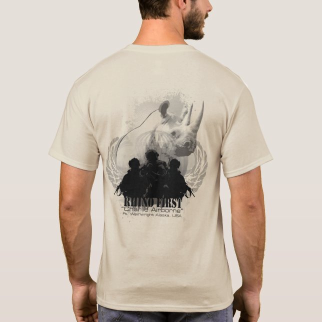 Camiseta Del rinoceronte rinoceronte de la nieve primero - (Reverso)