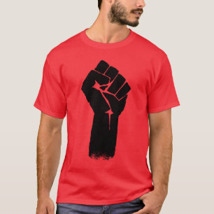 Camiseta del rojo del puño de la unión