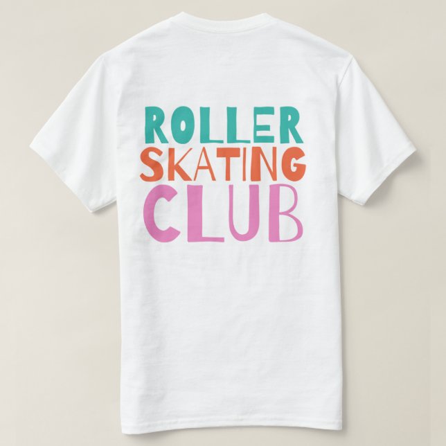 Camiseta del Roller Skating Club (Sólo blanco) (Reverso del diseño)