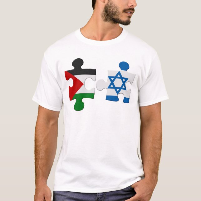 Camiseta del rompecabezas de la bandera israelí y  (Anverso)