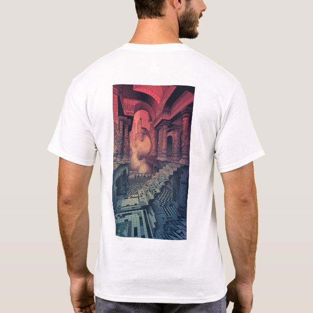 Camiseta del rompecabezas geométrico plegable (Reverso)