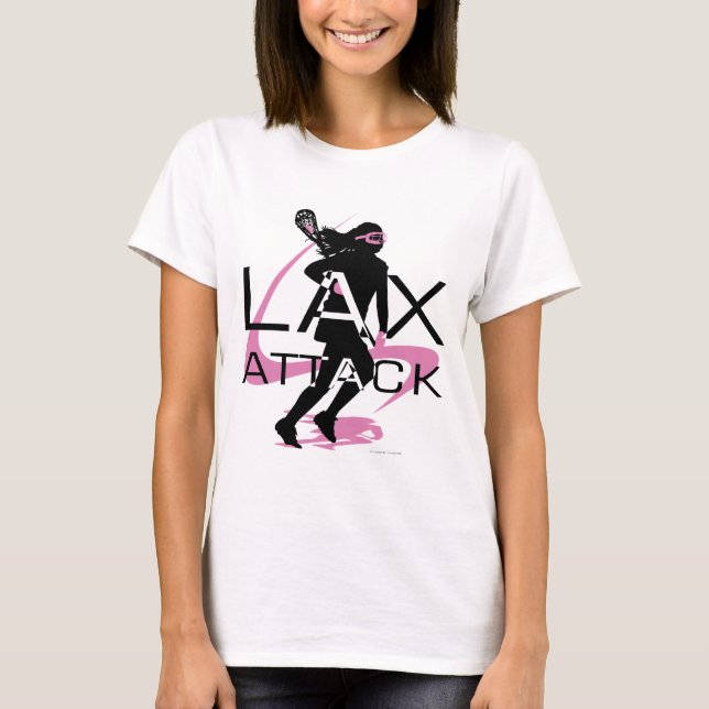Camiseta del rosa del ataque de LAX de los chicas (Anverso)
